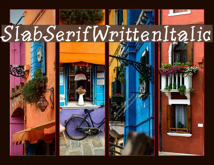 SlabSerifWrittenItalic Font examples