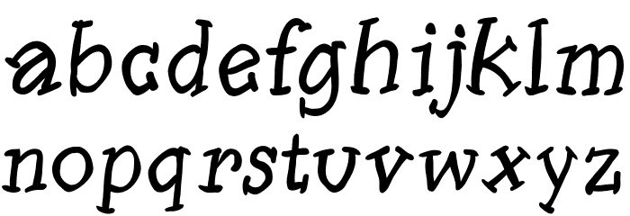 SlabSerifWrittenItalic Font LOWERCASE