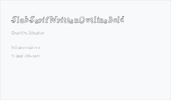 SlabSerifWrittenOutlineBold Business Card