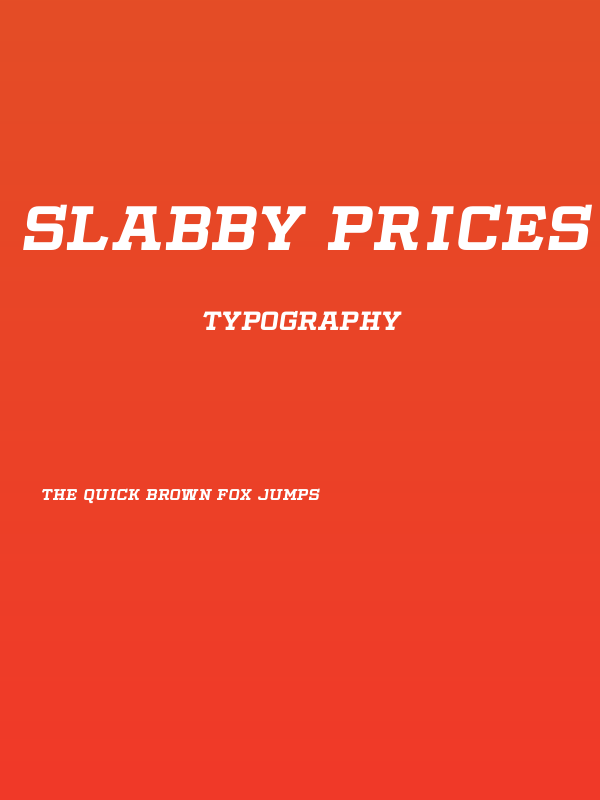Slabby Prices Italic Poster