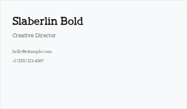 Slaberlin Bold Business Card