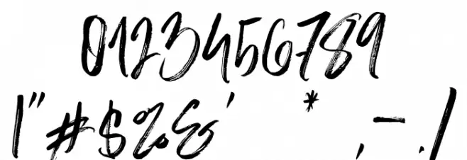 Slabor Brush Font OTHER CHARS