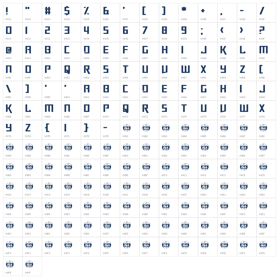 Slalom1 Character Map