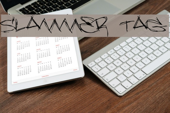 Slammer tag Font examples