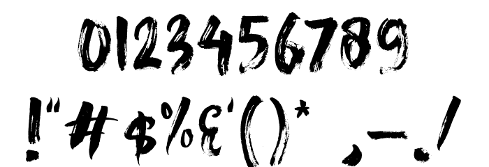 SlasZ Brush Font OTHER CHARS