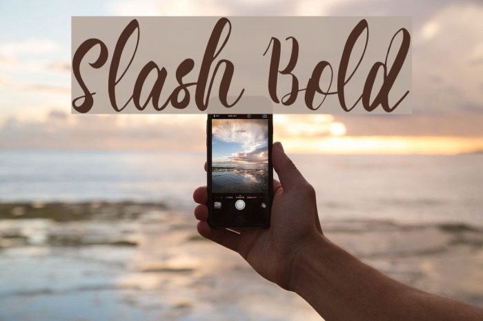 Slash Bold Font examples