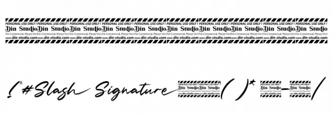 Slash Signature Personal Use Font OTHER CHARS