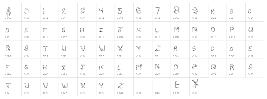 SlashKing Character Map