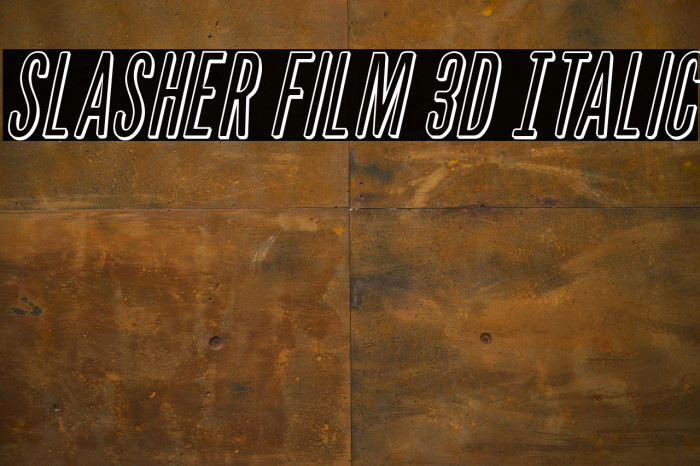 Slasher Film 3D Italic Example 1