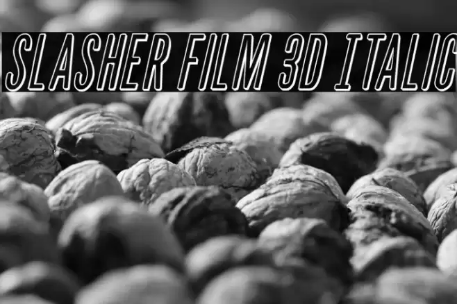 Slasher Film 3D Italic Font examples