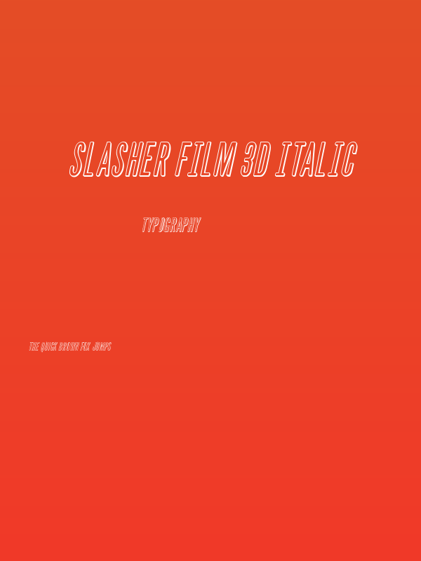 Slasher Film 3D Italic Poster