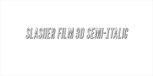 Slasher Film 3D Semi-Italic Logo