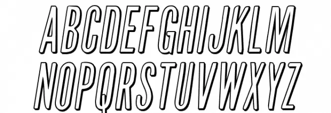 Slasher Film 3D Semi-Italic Fonte MINÚSCULAS
