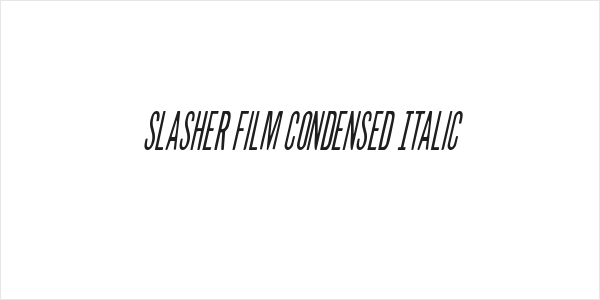 Slasher Film Condensed Italic Logo