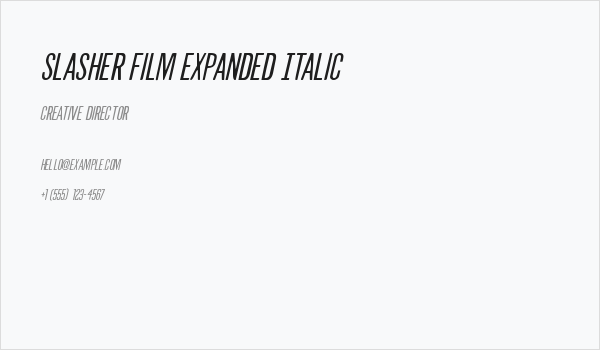 Slasher Film Expanded Italic Business Card