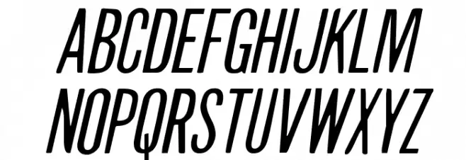 Slasher Film Expanded Italic Schriftart Kleinbuchstaben