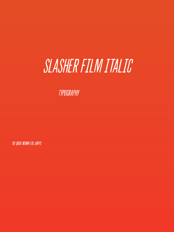 Slasher Film Italic Poster