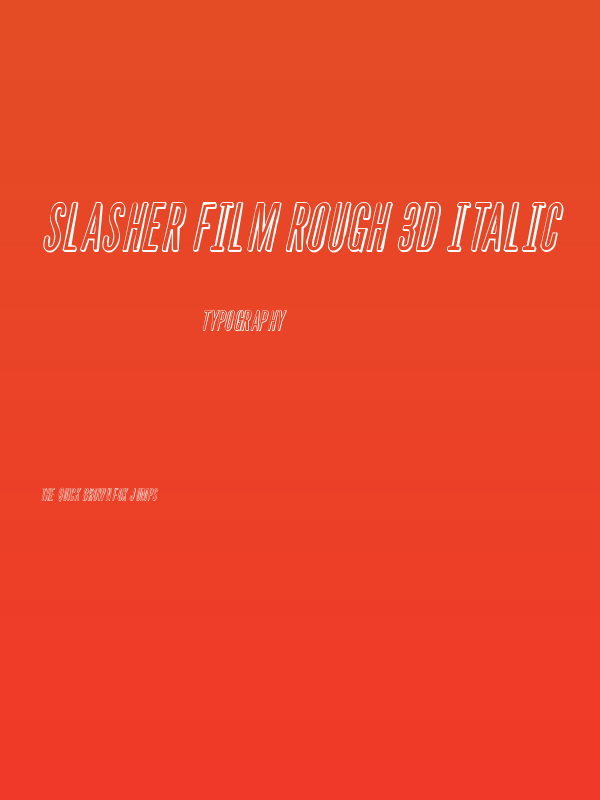 Slasher Film Rough 3D Italic Poster