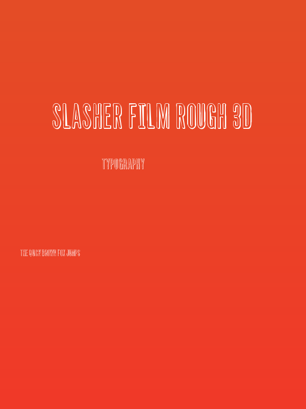 Slasher Film Rough 3D Poster