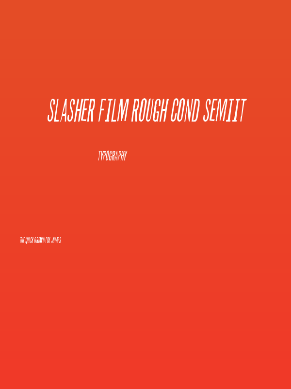 Slasher Film Rough Cond SemiIt Poster