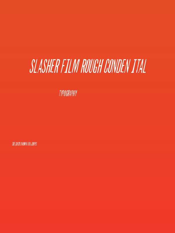 Slasher Film Rough Conden Ital Poster