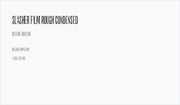 Slasher Film Rough Condensed Business Card