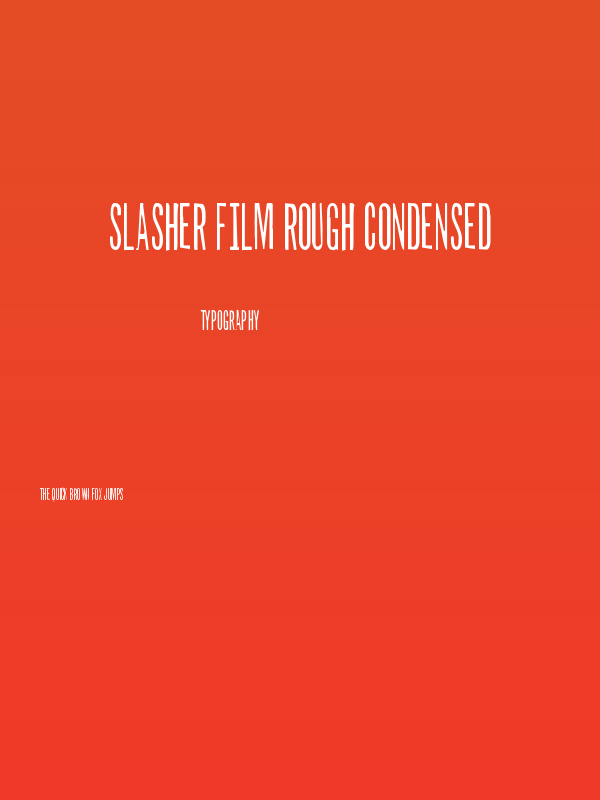 Slasher Film Rough Condensed Poster