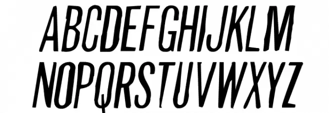 Slasher Film Rough Exp SemItal Schriftart Kleinbuchstaben