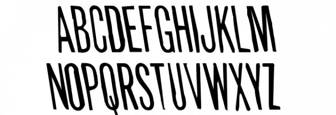 Slasher Film Rough Semi-Leftal フォント 小文字