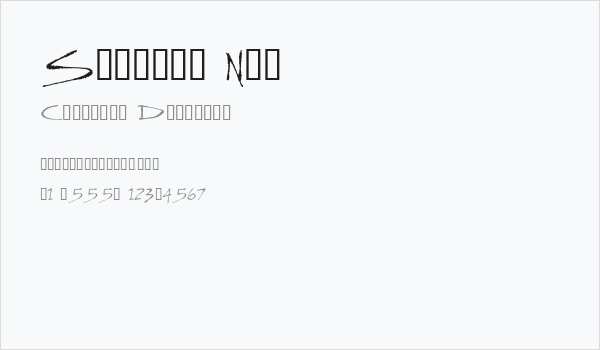 Slasher New Business Card