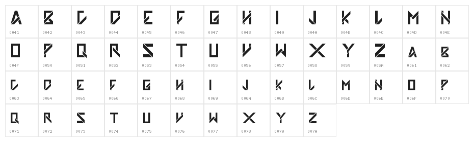 Slashfold Character Map