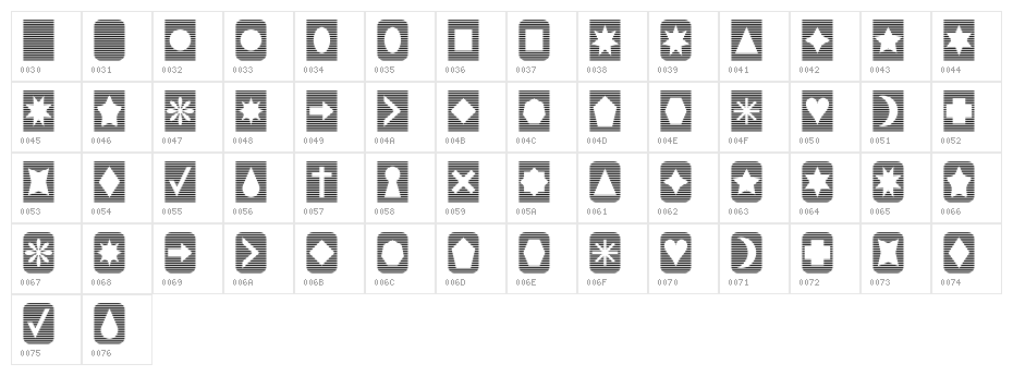 Slats n Things Character Map
