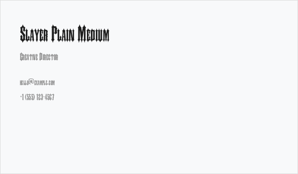 Slayer Plain Medium Business Card