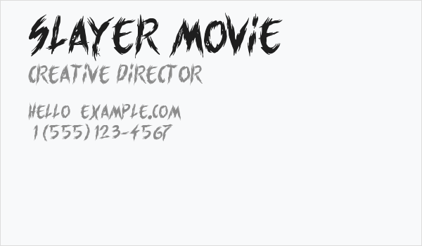 Slayer movie Business Card