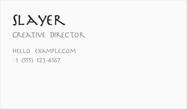 Slayer Business Card