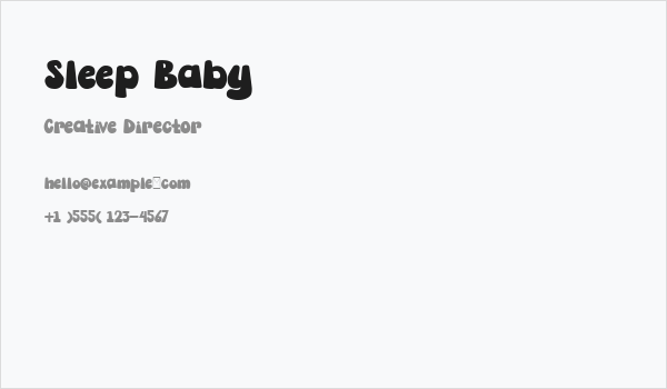 Sleep Baby Business Card