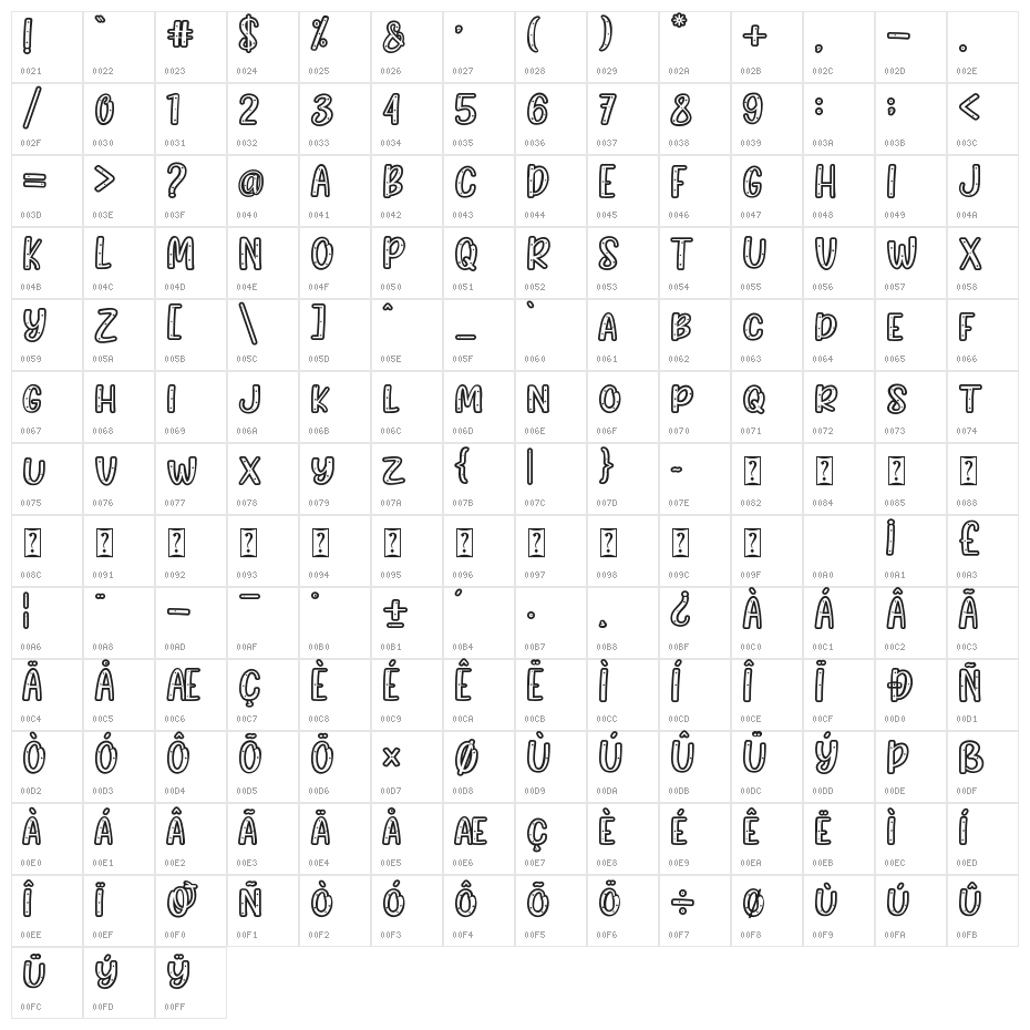 Sleep Well Character Map