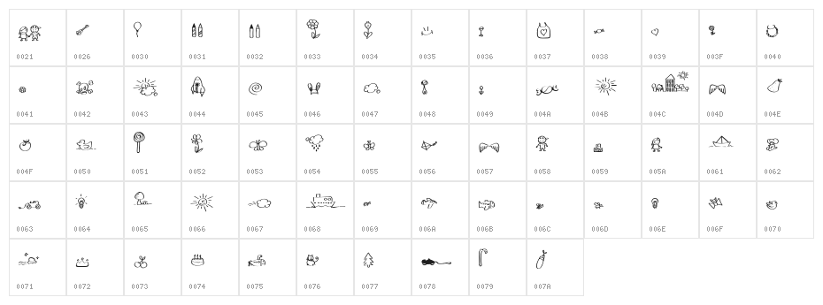 Sleep on the moon Character Map