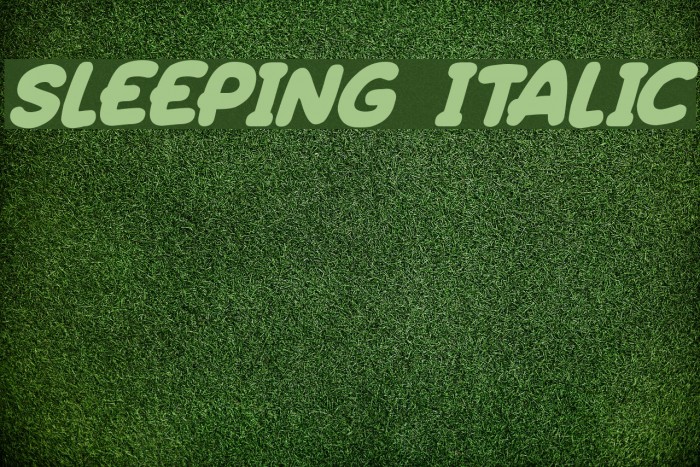 Sleeping Italic Font examples