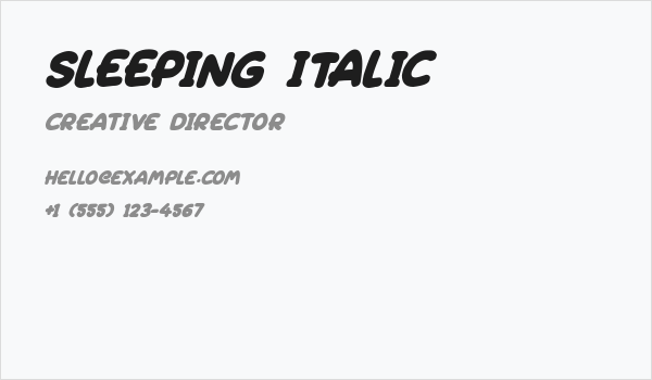 Sleeping Italic Business Card