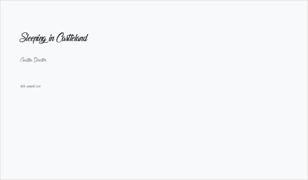 Sleeping in Castleland Business Card