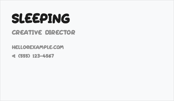 Sleeping Business Card