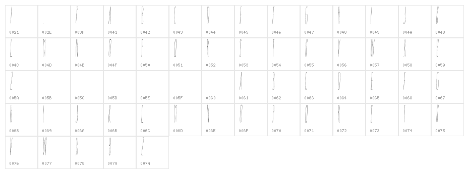 SleepingonaCloud-Regular Character Map