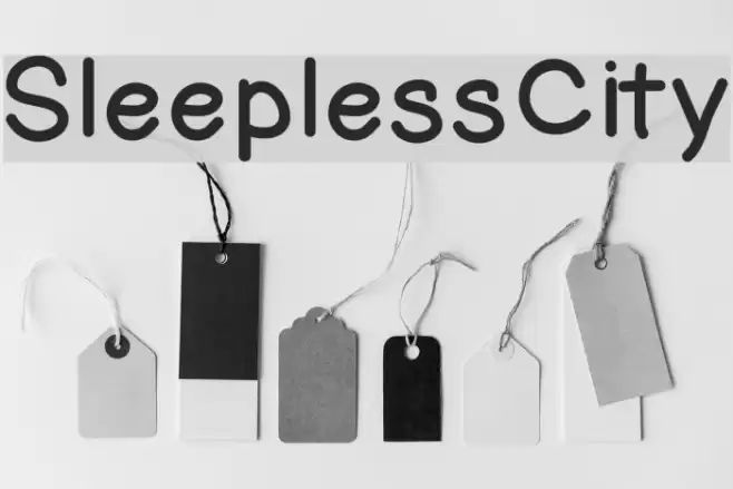SleeplessCity Font examples