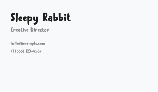 Sleepy Rabbit Business Card
