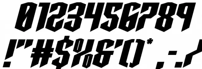 Sleigher Expanded Italic Font OTHER CHARS