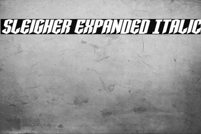 Sleigher Expanded Italic Font examples