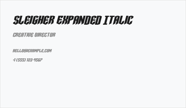 Sleigher Expanded Italic Business Card