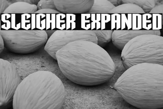 Sleigher Expanded Font examples