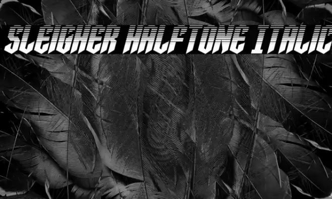 Sleigher Halftone Italic Font examples